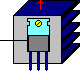 Assembled heat sink with case.